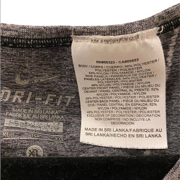 Nike Dri-Fit Stretch Running Top Grey Run Fast Fearless Crew Neck Athletic XL - Picture 6 of 10